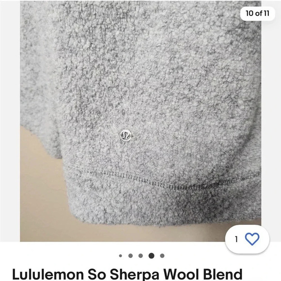 Lululemon So Sherpa Wool Blend Boucle Gray Heather Hooded Zip Jacket size 2 - Picture 11 of 13